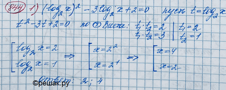 Изображение Упр.844 ГДЗ Колягин Ткачёва 11 класс